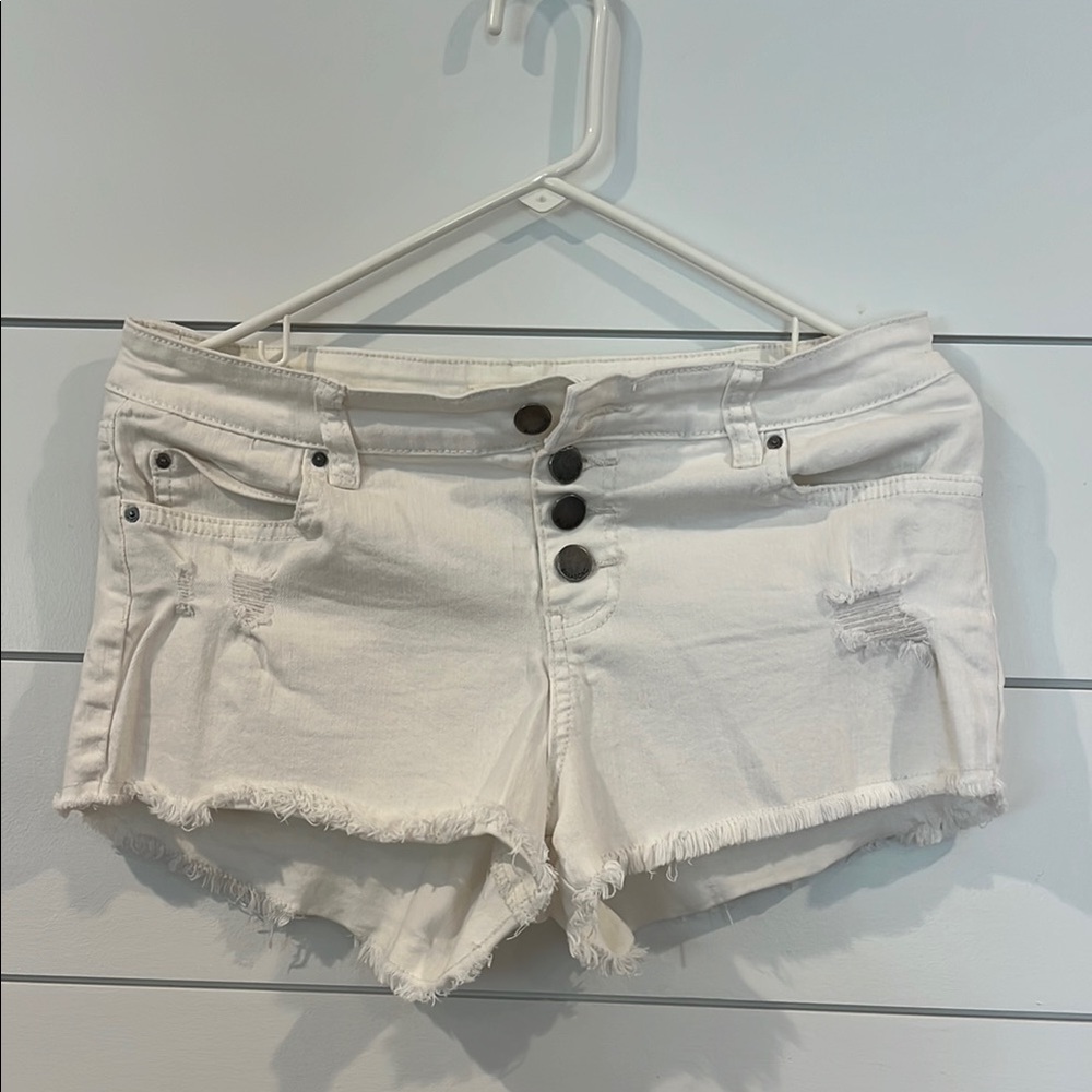 Billabong Women’s White Distressed Jean Shorts